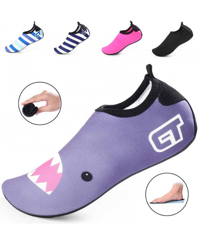 Water Shoes Kids Water Shoes for Girls & Boys. Quick-Dry Beach Shoes with Removable Insoles - Gray Shark - CW18E454HHH $26.11