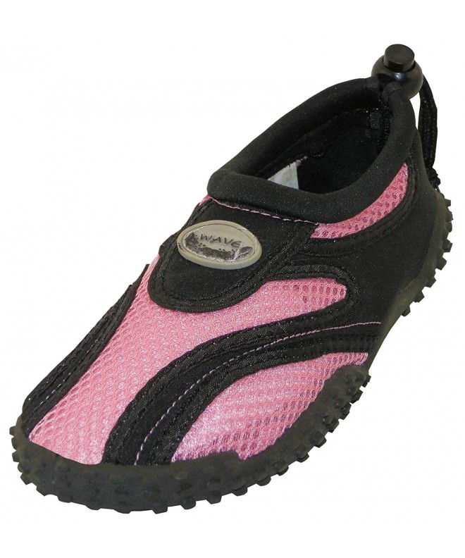 Water Shoes Kids' Mesh Quick Dry Drawstring Non-Slip Water Shoe (Little Kid/Big Kid) - Black/Pink - CY18C9HXWA4 $30.05