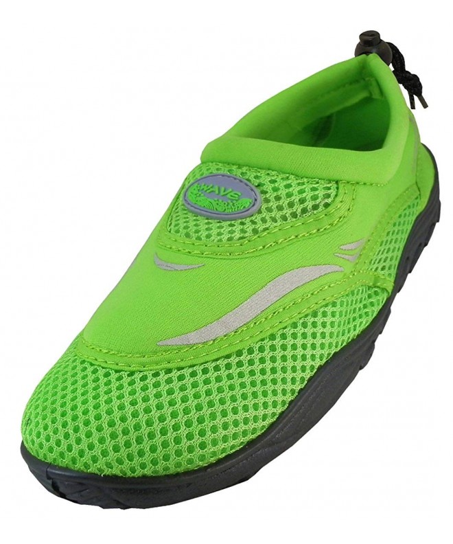Water Shoes Kids' Mesh Quick Dry Drawstring Non-Slip Water Shoe (Little Kid/Big Kid) - Neon Green - CH18C9C23AA $24.44