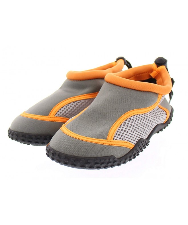 Water Shoes Luigi Boys Water Shoes-Waterproof Outdoor Slip On Sports Shoe - Grey/Orange - C418DSIQEY5 $29.78
