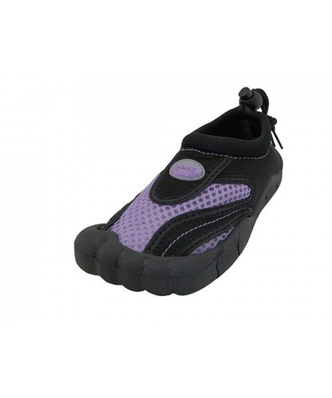 Water Shoes Youth Kids Boys Girls Waterproof Barefoot Water Shoes 2285C - Black/Purple - CN12MZFROJM $21.39