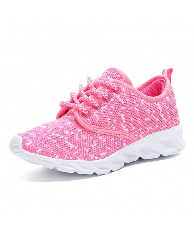 Running Boy's Girl's Breathable Running Shoes Lace Up Sneakers(Little Kid/Big Kid) - Pink - CC189QGG2LT $35.81