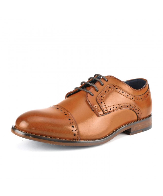Oxfords Boy's Prince-K Classic Oxfords Dress Shoes - 1-brown - CN18ISGUI4W $62.57