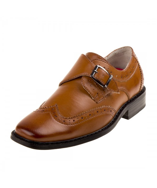 Oxfords Boy's Wingtip Shoe with Side Buckle (Toddler - Little Kid - Big Kid) - Brown - CG18999YRXG $70.23