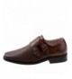 Oxfords Boy's Dressy Textured Shoe with Double Buckle (Little Kid - Big Kid) - Brown - CW1890IMNE8 $28.61