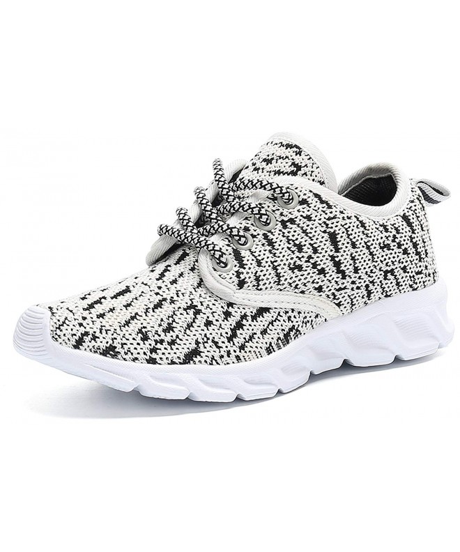 Running Casual Breathable Lace-up Running Shoes(Little Kid/Big Kid) - Grey - CM187I4G56D $35.71