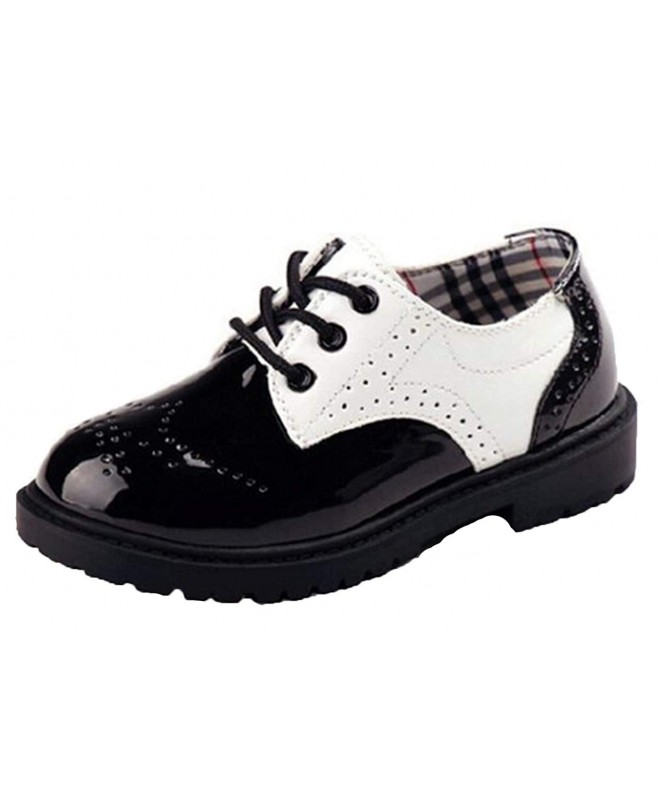 Oxfords Boys' British Style Lace-Up School Uniform Dress Oxfords Shoes(Toddler/Little Kid/Big Kid) - White - CW185O23GEG $33.51