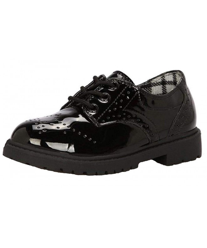 Oxfords Boys' British Style Lace-Up School Uniform Dress Oxfords Shoes(Toddler/Little Kid/Big Kid) - Black - CJ185O37RU7 $38.83