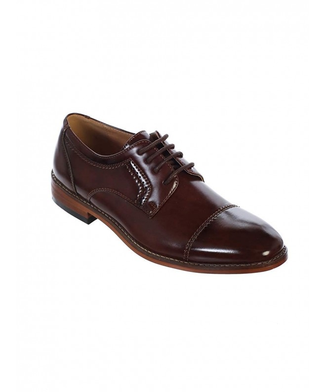 Oxfords Little Boys Brown Capped Toe Oxford Dress Shoe for Special Occasion - C118LACACKX $64.09