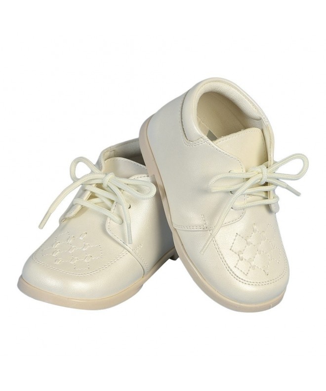Oxfords Boys Ivory Lace-Up Leather Christening Shoes 2 Baby-6 Toddler - CD12NUHJWYJ $56.06
