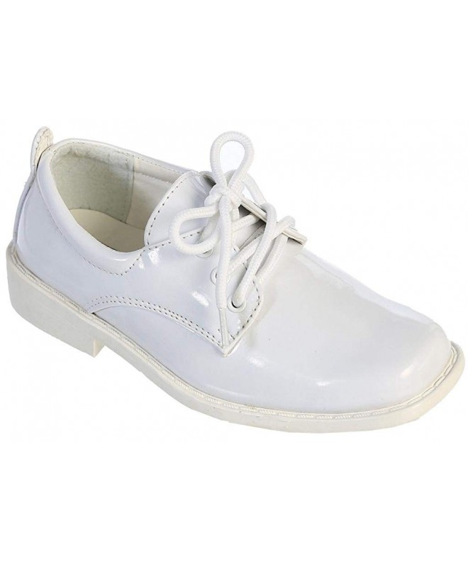 Oxfords Boys Patent and Matte Dress Oxford Shoes - White - CZ11MYFUVCX $54.84