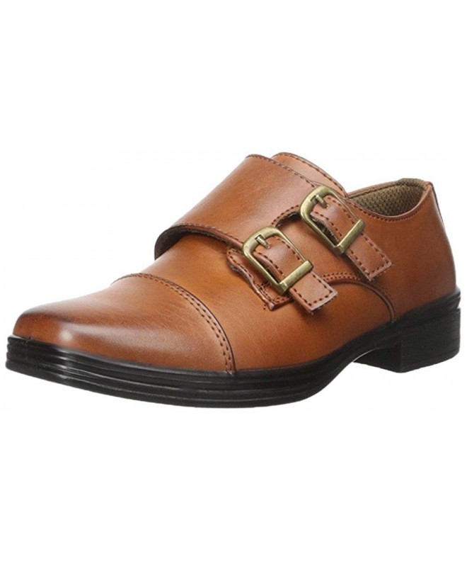 Oxfords Boy's Wit Formal Dress School Dual Strap Cap-Toe Shoes - Luggage - C7128FPDWP3 $65.01