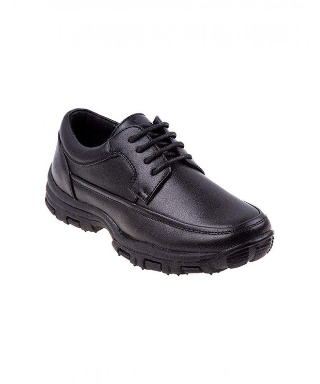 Oxfords Boys Lace-Up Casual Shoe - Black - CB185AIC77E $30.26