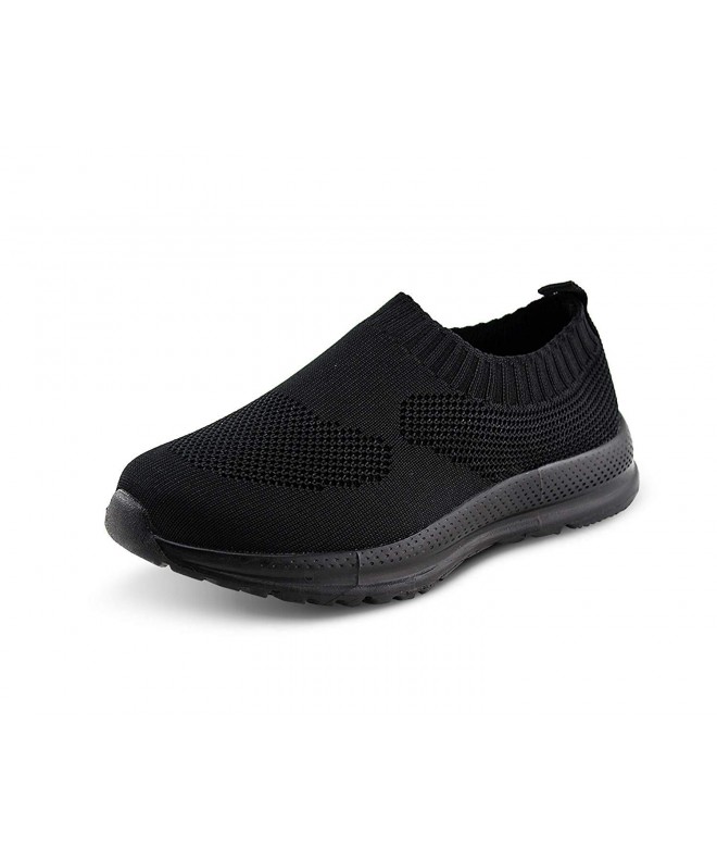 Running Kids Lightweight Knit Shoes Boys Girls Slip On Walking Sneakers(13-Blk/Blk) - CH18GGRNNY4 $35.24