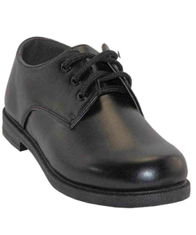 Oxfords Boys Lace Up Dress Shoes - Plain Toe Blucher Oxford - CR12FBNOTGN $24.79