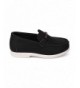 Oxfords Leatherette Round Toe Perforated Chain Slip On Loafer (Toddler) EJ47 - Black - CH12CFDA5TV $37.37